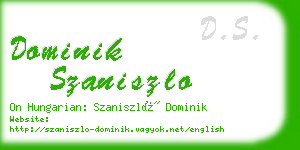 dominik szaniszlo business card